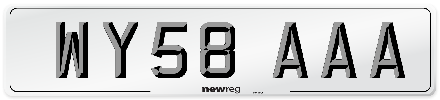 WY58 AAA Number Plate from New Reg